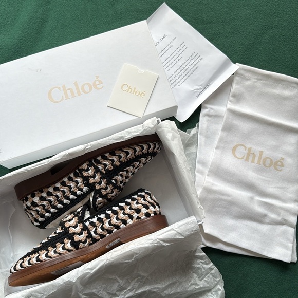 nib Chloé “Kayla” Woven Flat Loafers in Multi-Color Crochet – EU 36 / US 6 - Picture 2 of 9